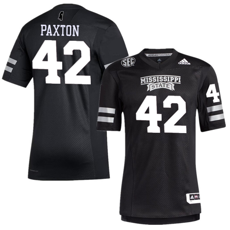 Men #42 Samuel Paxton Mississippi State Bulldogs College Football Jerseys Stitched-Black